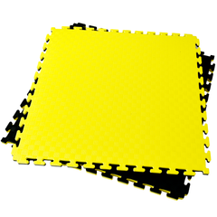 Tatami Amarelo e Preto 2,5 cm – Piso EVA para artes marciais, judo, MMA
