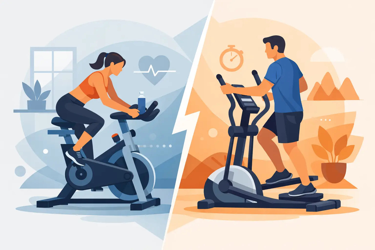 Bicicleta indoor vs elíptica: qual compensa?