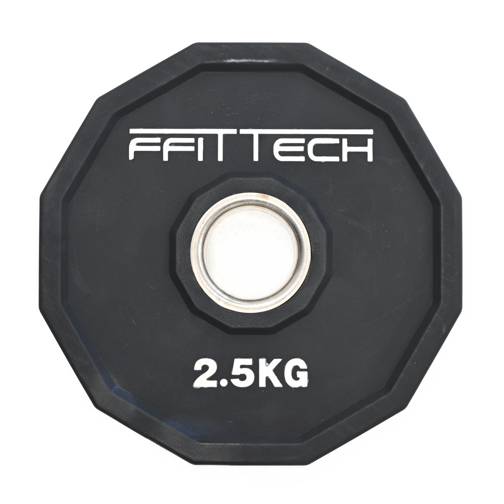 a black round weight plate with white text