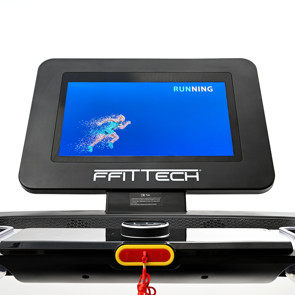 a black electronic device with a blue screen