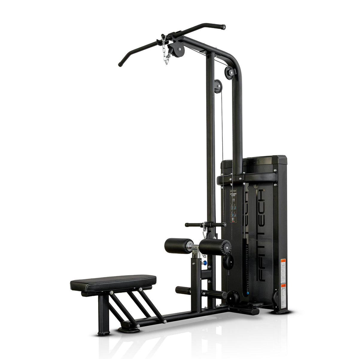 Máquina Lat Pulldown e Low Row FFITTECH XP257 com banco afastado dos apoios de coxas