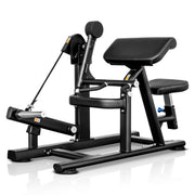Máquina Biceps Curl FFITTECH PL922 em perspetiva, com apoio de braços estofado, pegas curvas e assento regulável.
