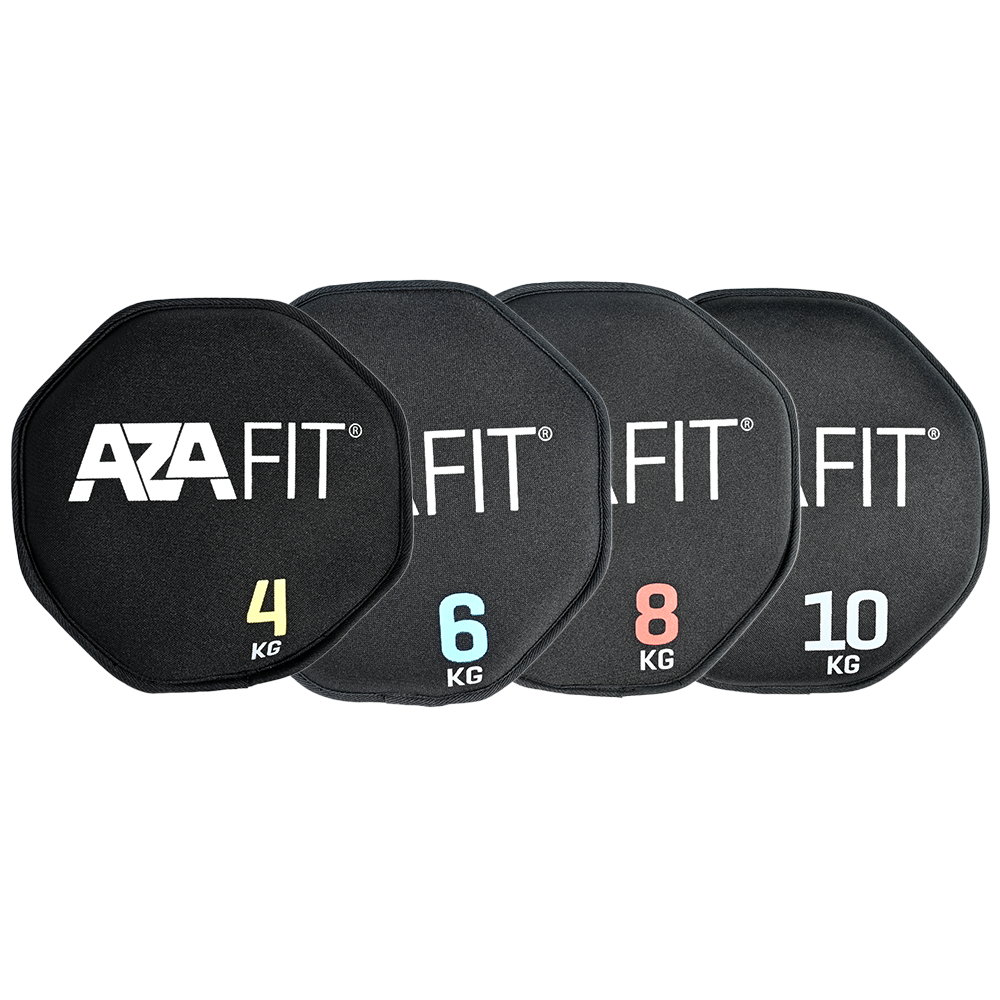 a group of weights in a row