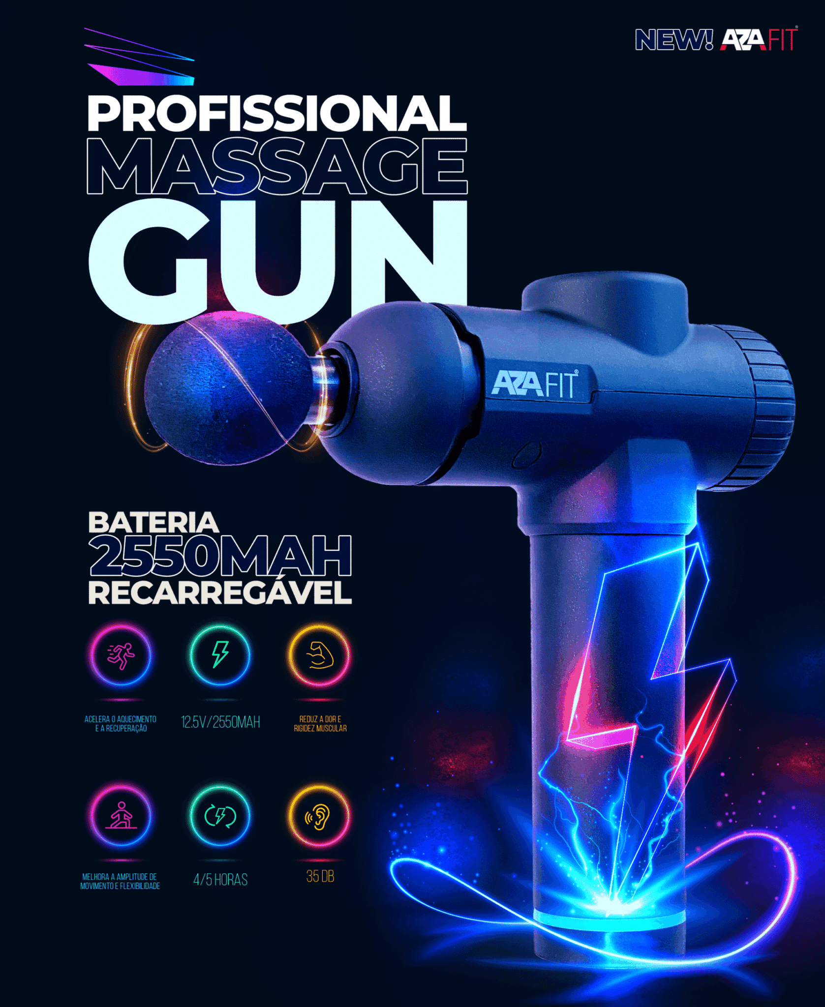 Pistola de Massagem Profissional